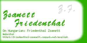 zsanett friedenthal business card